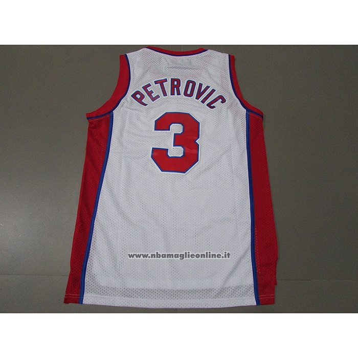 Maglia Brooklyn Nets Drazen Petrovic #3 Mitchell & Ness 1992-93 Bianco